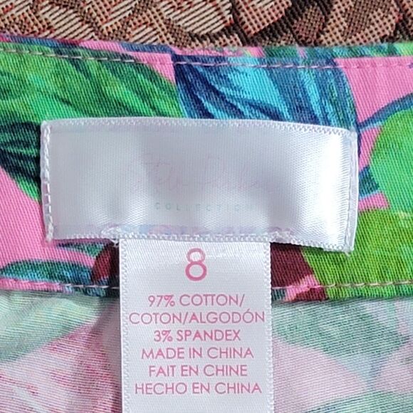 Stella Parker Collection Shorts Womens 8 Pink Floral Print Stretch Cotton - Picture 11 of 12